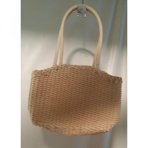 Purse Rusk Straw Beach Bag Top Close Zipper inside Pocket Woven Lined #3 image