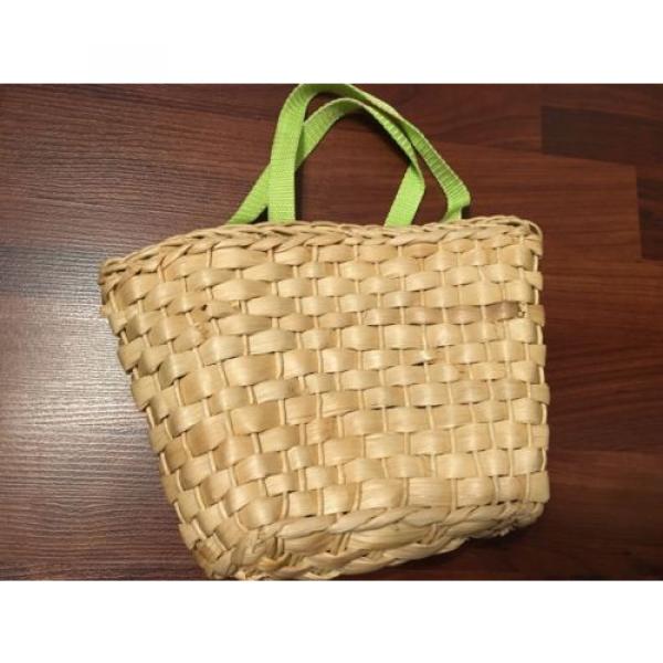 Womens Floral Basket Style Woven Small Hand Bag  Little Tote Summer/Beach Bag #3 image