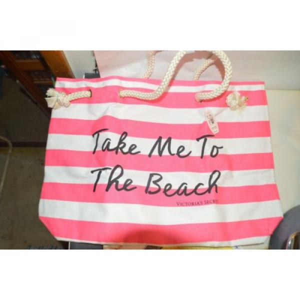 Victoria Secret Pink &amp; White Stripe Beach Bag #1 image