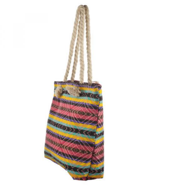 Lux Accessories Lux Accessories Womens Zip Up Beach Bag Bright Aztec #2 image