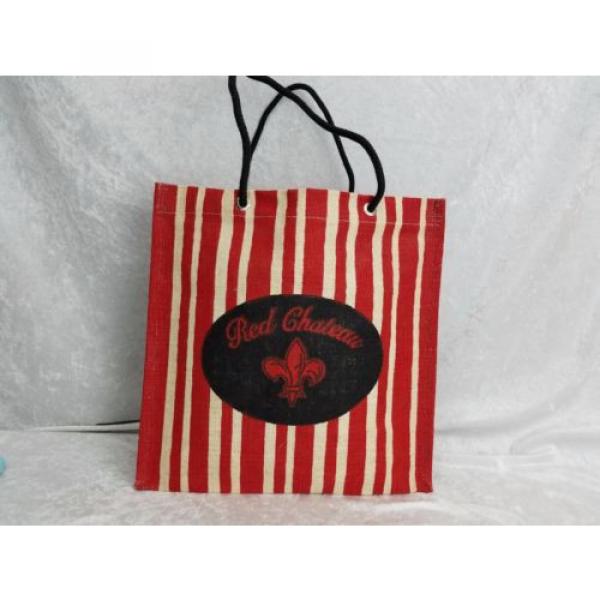 Large Beach Bag Carry All Environmently Friendly Red White Striped Tote Chateau #1 image