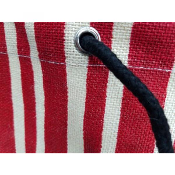 Large Beach Bag Carry All Environmently Friendly Red White Striped Tote Chateau #4 image