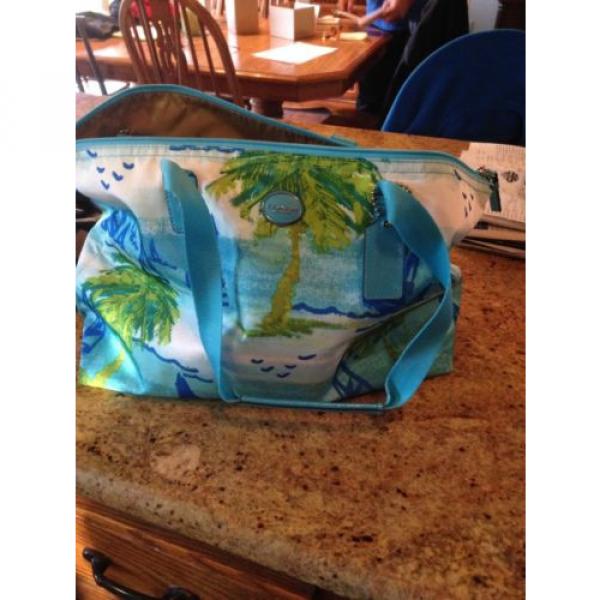 NWT COACH RESORT BEACH SCENE LARGE SHOULDER HAND BAG TOTE  BLUE NEW RARE #4 image