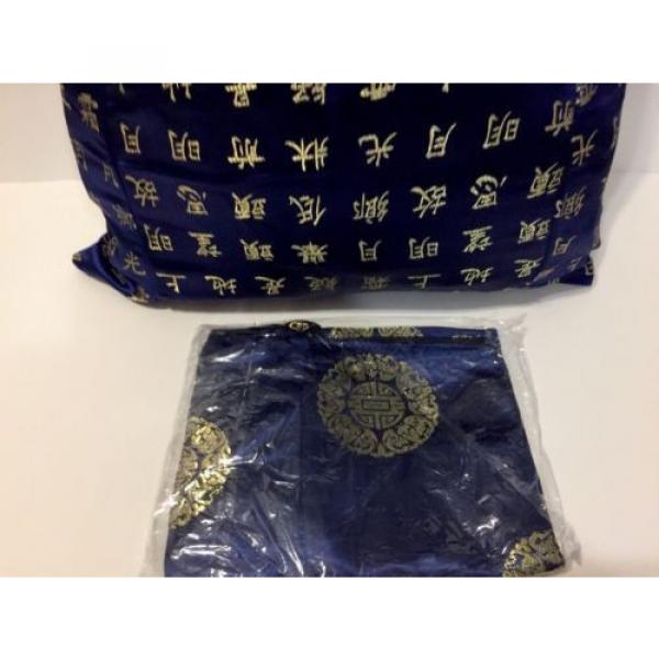 Blue Fabric Shoulder Tote /Beach Bag Chinese Design Thin Profile #4 image