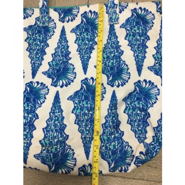 Lilly Pulitzer For Estée Lauder Blue White Seashell Beach Casual Bag Large Tote #3 image