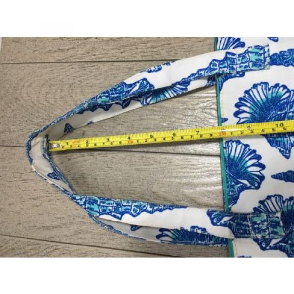 Lilly Pulitzer For Estée Lauder Blue White Seashell Beach Casual Bag Large Tote #5 image