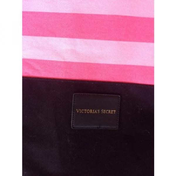 Victoria&#039;s Secret Tote Bag Travel Pink Stripes Black Beach #2 image