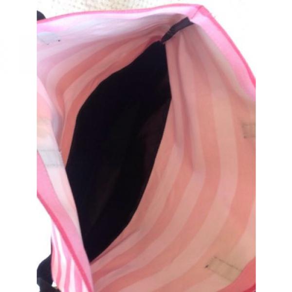 Victoria&#039;s Secret Tote Bag Travel Pink Stripes Black Beach #5 image