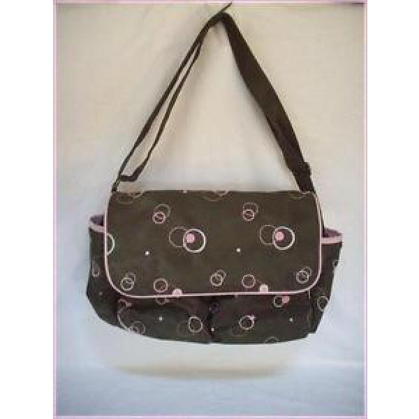 GEORGE Pink &amp; Brown Retro Dots Getaway Beach Tote Diaper Bag - Lined #1 image