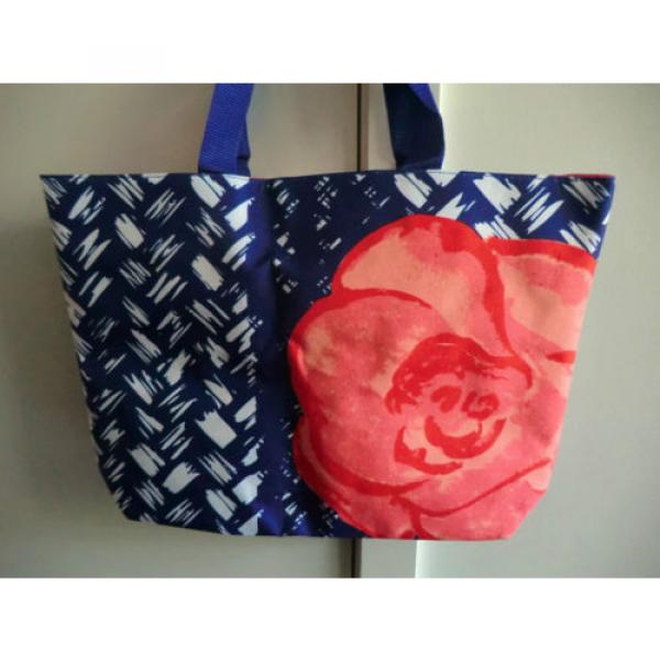 New Lancome Floral Rose Beach Tote Bag &amp; 3 Hudson Bay Cosmetic Travel Bags #2 image