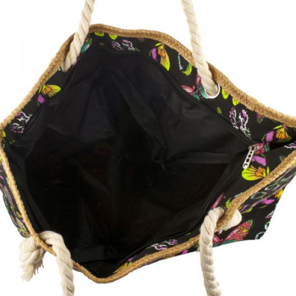 Lux Accessories Lux Accessories Womens Zip Up Beach Bag Butterfly #3 image