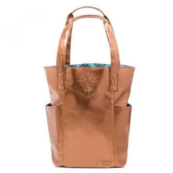 Nicole Richie Collection Bronze Travel Beach Tote Shoulder Soft Faux Leather Bag #1 image