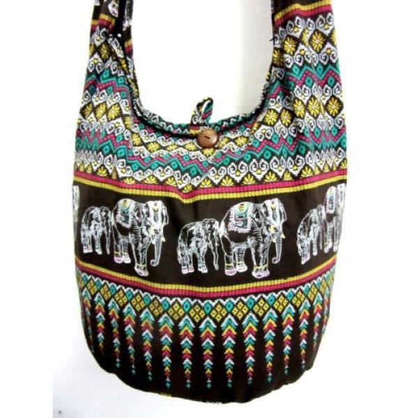 THAI BROWN ELEPHANT BAG SLING SHOULDER ADVENTURE BEACH HOBO HIPPIE PURSE UNISEX #2 image