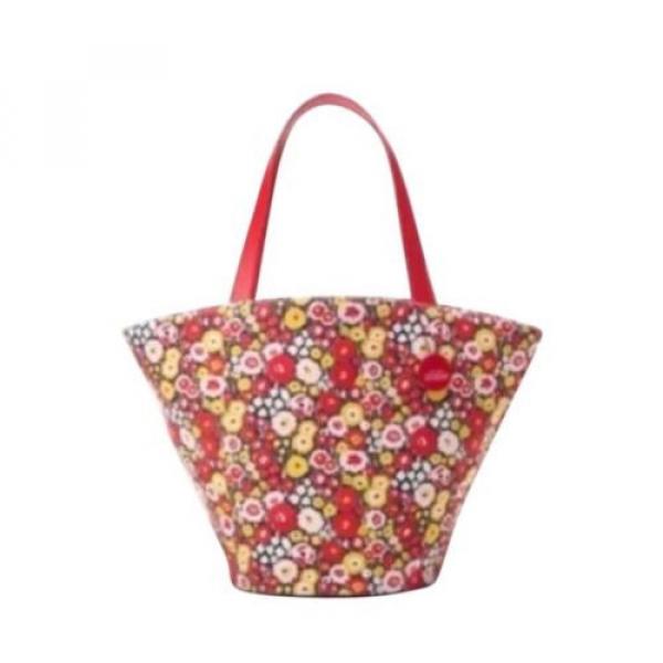 NWT KATE SPADE SATURDAY Small Leather Circle Beach Bag Tote in BUSY FLORAL #1 image