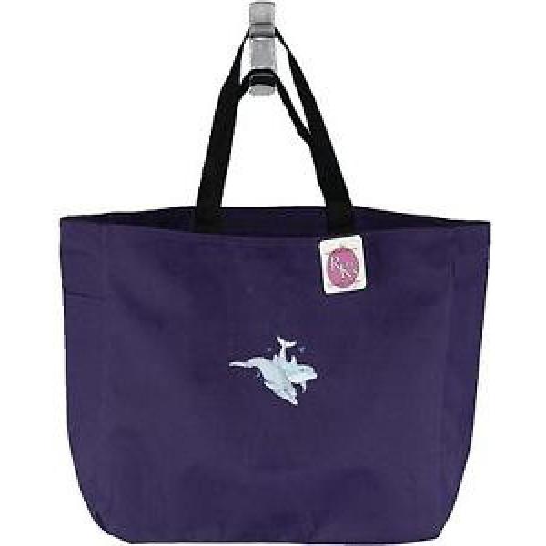 Dolphins Diving &amp; Swimming Dark Purple Tote Bag Beach Vacation Dolphin Monogram #1 image