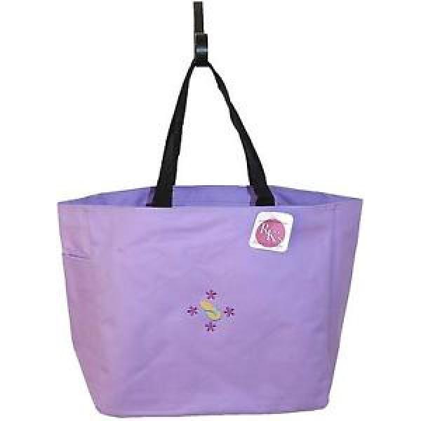 Tropical Sandal Flip Flop &amp; Flowers Tote Bag Lilac Beach Water Vacation Monogram #1 image