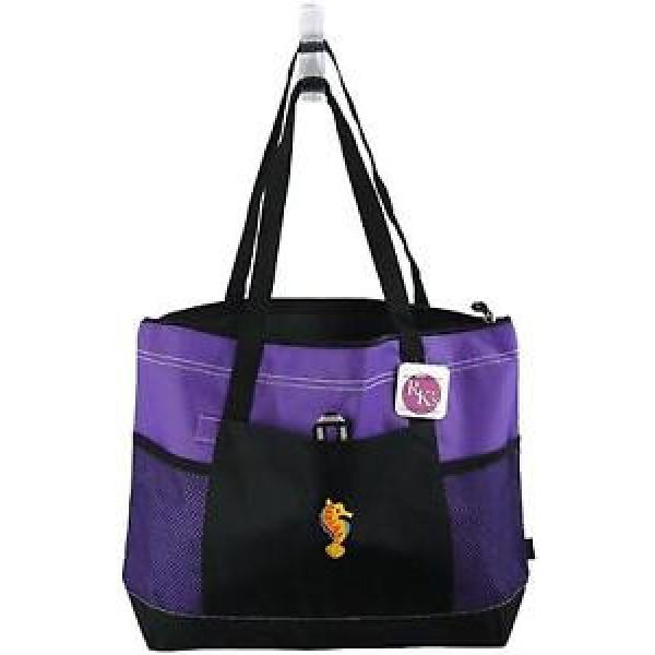 Seahorse Purple Gemline Select Zipper Tote Tropical Beach Monogram Vacation Bag #1 image