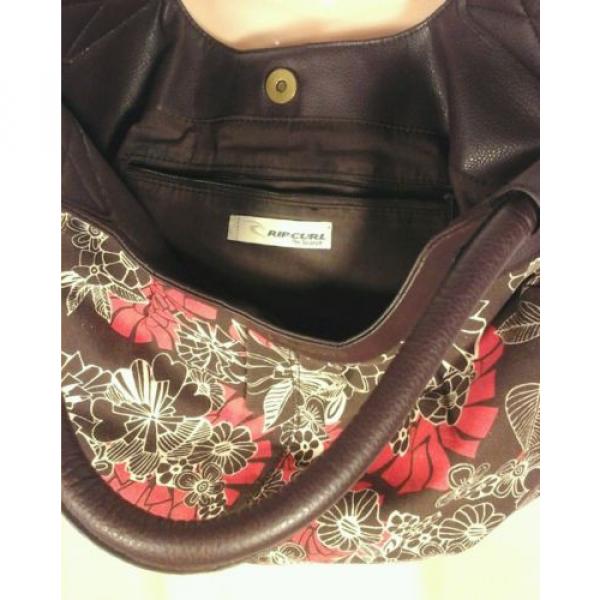 RIP CURL Satchel  Beach Surf Hawaii Bag Handbag Tote Purse Floral Red Brown #3 image