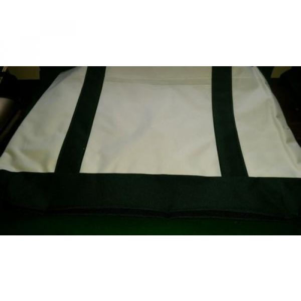 NIP WHITE w/ FOREST GREEN Straps CANVAS TOTE Bag BEACH BAG 19&#034; x 13&#034;  Packable #1 image