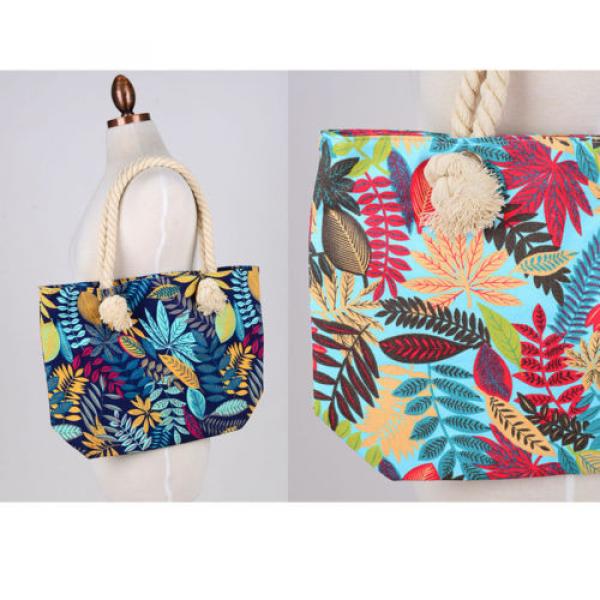 Women Beach Bum Handbag Shoulder Tropical CANVAS Large Day Tote Shopping Bag #1 image