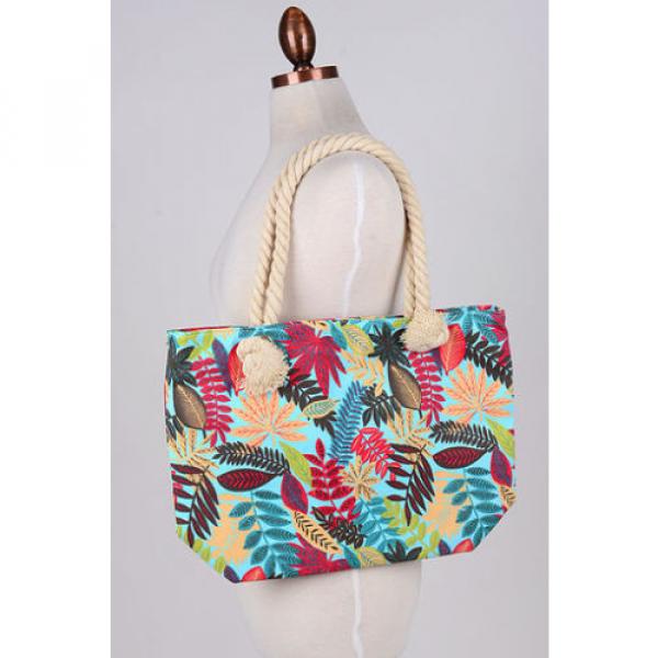 Women Beach Bum Handbag Shoulder Tropical CANVAS Large Day Tote Shopping Bag #4 image