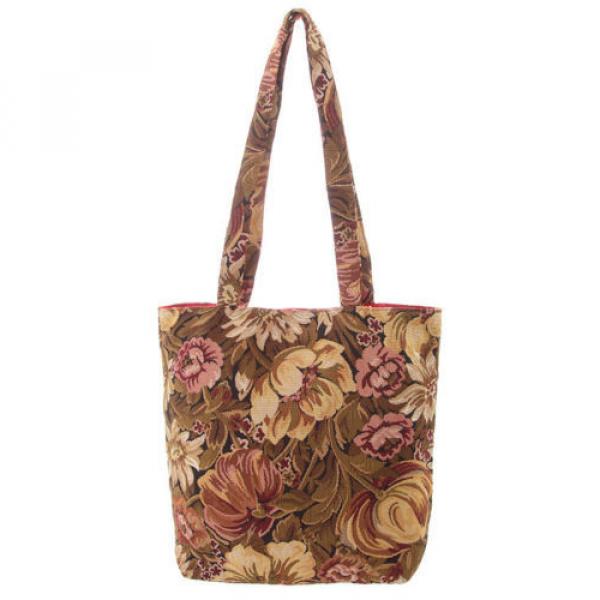 Women Beach Fashion Handbag Shoulder GRAPHIC Flower JACQUARD Tote Shopping Bag #3 image