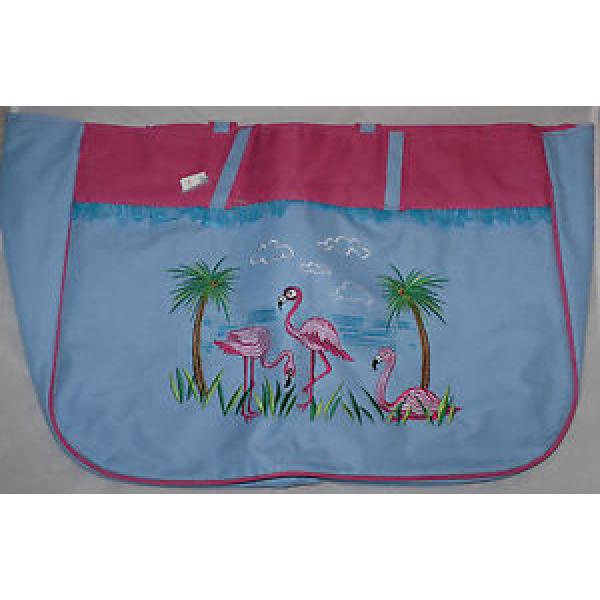 Large lined beach bag blue with pink trim 20&#034;x12&#034;x12&#034; #1 image