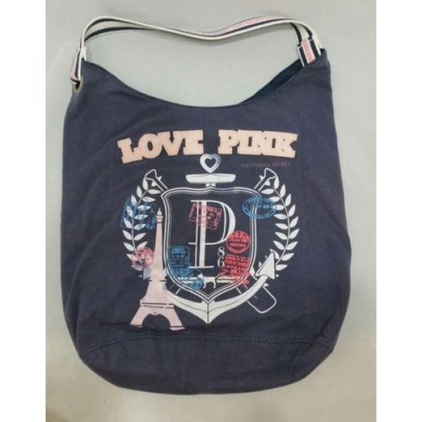 Victoria&#039;s Secret LOVE PINK Tote Beach Shopper Cloth Bag Canvas Paris 14 x 14 #1 image