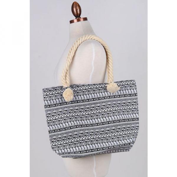 Women Beach Bum Handbag Over Shoulder TRIBAL CANVAS Large Day Tote Shopping Bag #2 image