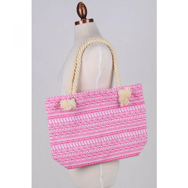 Women Beach Bum Handbag Over Shoulder TRIBAL CANVAS Large Day Tote Shopping Bag #5 image