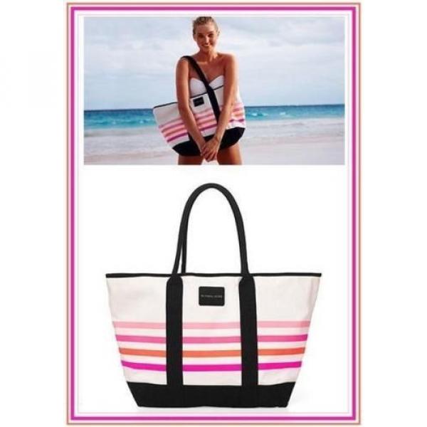 NWOT VICTORIA&#039;S SECRET SUNKISSED BEACH STRIPED TOTE BAG 2016 LIMITED EDITION #3 image