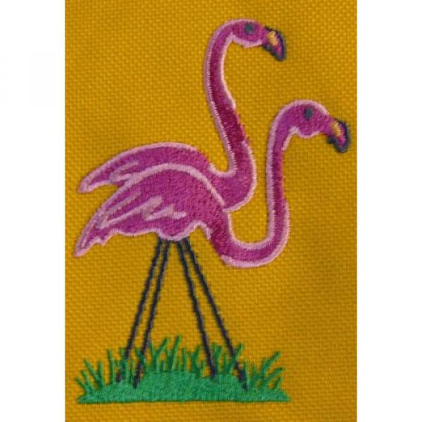 Tropical Flamingos Tote Bag Beach Vacation Bird Monogram Yellow Blue or Navy Now #2 image