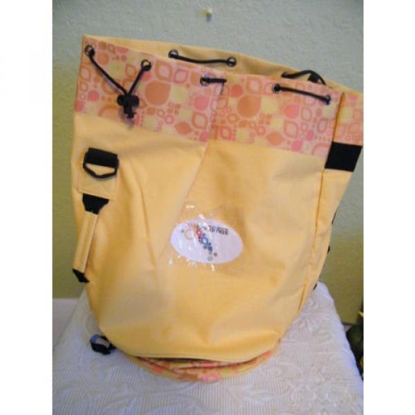 LEEDS BAHAMAS SUNSHINE YELLOW CANVAS LARGE DUFFLE BEACH, POOL BAG NWOT #2 image