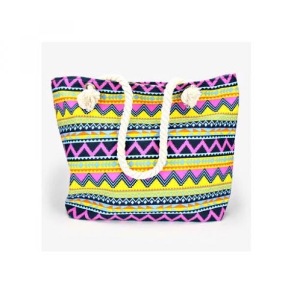 Designer Inspired Purple Multi-Color Tribal Aztec Tote Shoulder Beach Bag 271709 #1 image