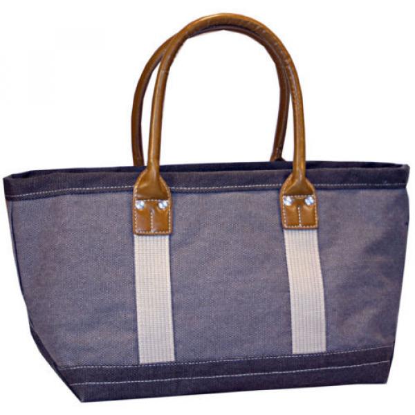 Heavy Duty Grey Blue Pink Cotton Canvas Casual Beach Tote Bags #1 image