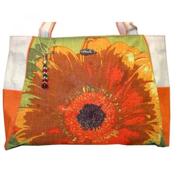 Floral Eclipse Sunflower Jute  Beach Bag Tote #2 image