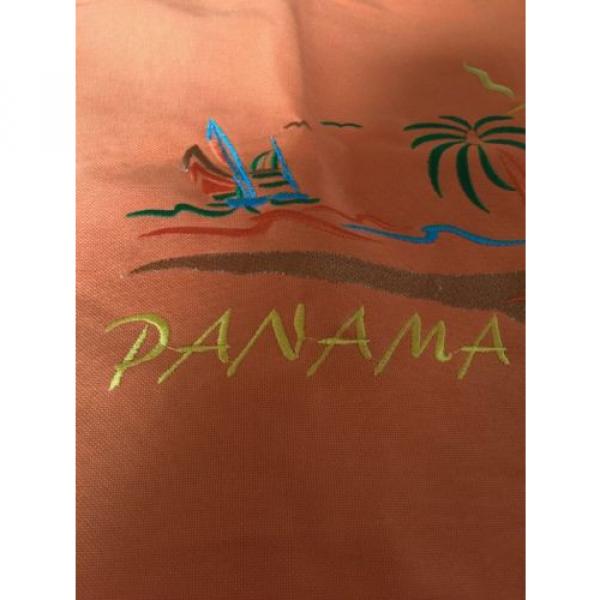 Large Beach Tote Bag Panama Orange Sun Sand Palm Trees Zipper (bt17) #5 image