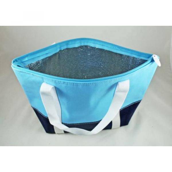 IVY LEAGUE BLUE COLOR LIGHTWEIGHT THERMAL BEACH / LUNCH TOTE BAG #1 image