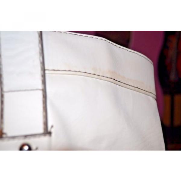 EUC Avon White Faux Leather PVC Large Beach Handbag Shoulder Bag Tote Shopper #5 image