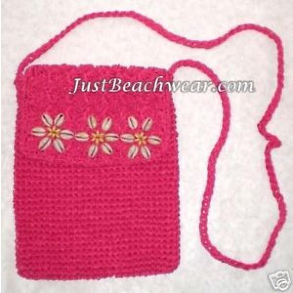 Fuchsia Beach Purse Bag Cowry Shell Flower Pink #1 image