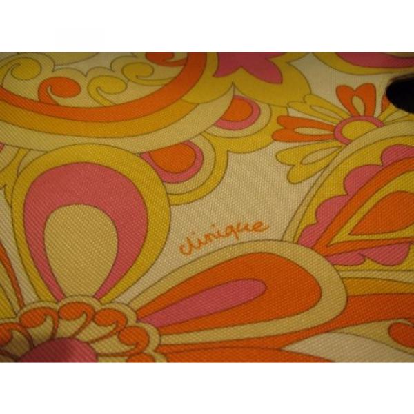 Clinique Paisley Open Tote Bag Yellow Orange Pink White Flower Beach Bright #2 image