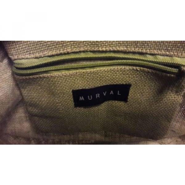 Murval Green Tote Beach Shoulder Hand Bag Sack Cloth Material Arpillera #4 image