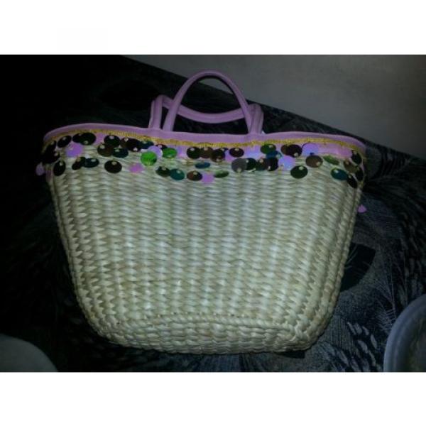 Brand new!! Small/medium Size Straw Tote Beach Bag. Beige #1 image