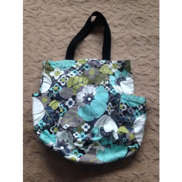 Oneill Floral Book Beach Bag Tote Bag Purse Velcro Top With  2 Side Pockets #1 image