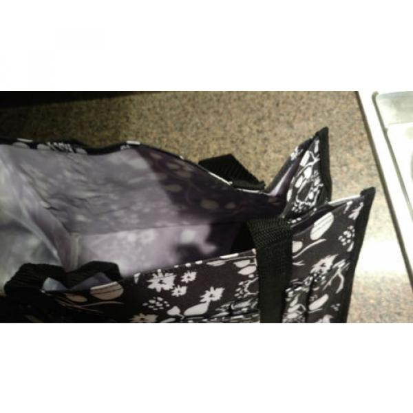 Thirty-One Black Floral Brushstrokes Caddy Tote Beach Laundry Bag Grocery Black #3 image