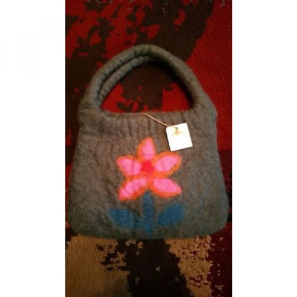 Vintage Small Wool Bag With Flower Front From Beehive Manhatten Beach, CA #1 image