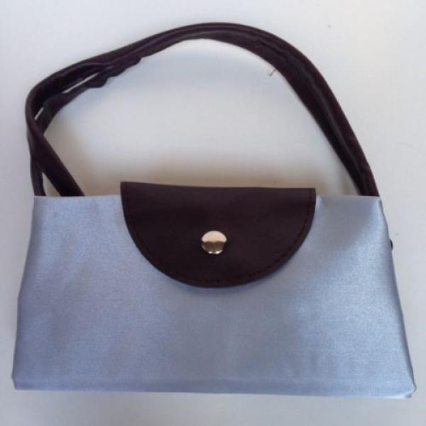 Nylon Zipper Tote Beach Travel Carry On Bag Pliage Style Small Silver Gray #4 image