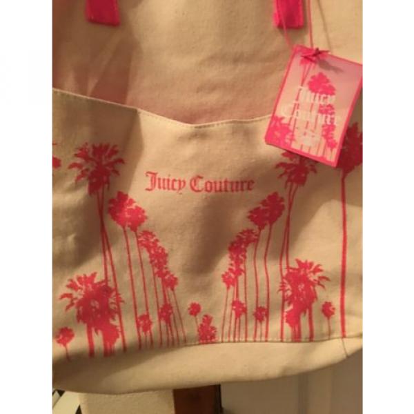 New! Juicy Couture XL Canvas School Bag Beach Bag Tote Shopper Yoga Gym Backpack #2 image