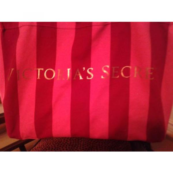 Victoria&#039;s Secret Pink Stripe Canvas Tote Beach Travel Bag  Size X-Large #2 image