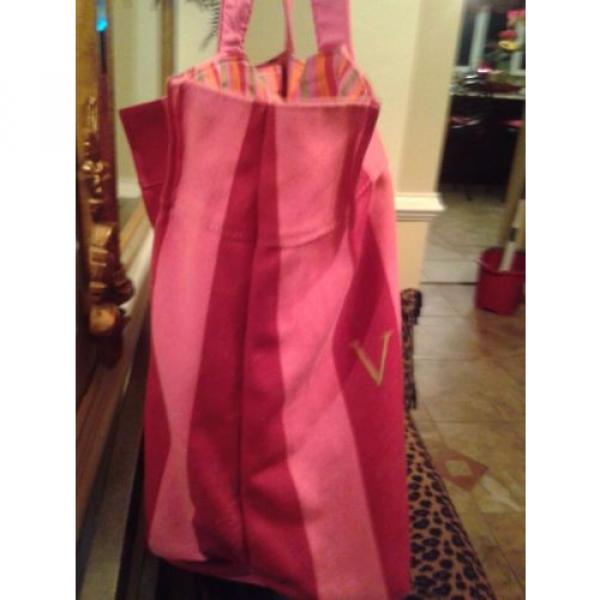 Victoria&#039;s Secret Pink Stripe Canvas Tote Beach Travel Bag  Size X-Large #4 image